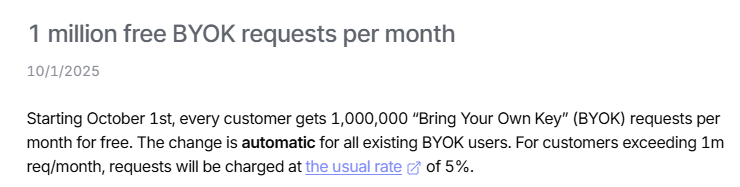 Featured image of post OpenRouter BYOK: Get 1 Million Free Requests with Your OpenAI & Anthropic Keys